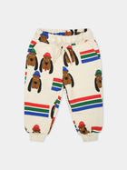 Pantaloni avorio per neonati con cani,Mini Rodini,2413011500